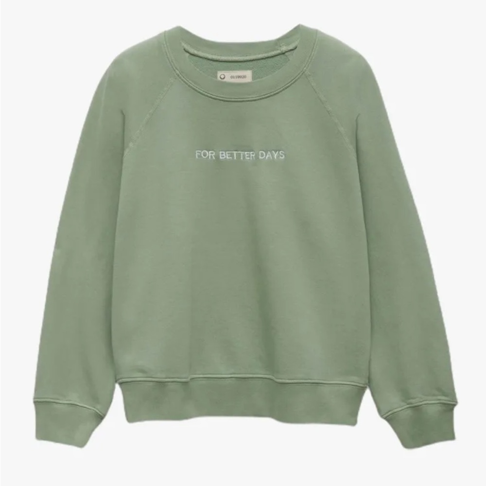 For Days Sage Green Sweatshirt + Jogger Sweat Set (Size L)